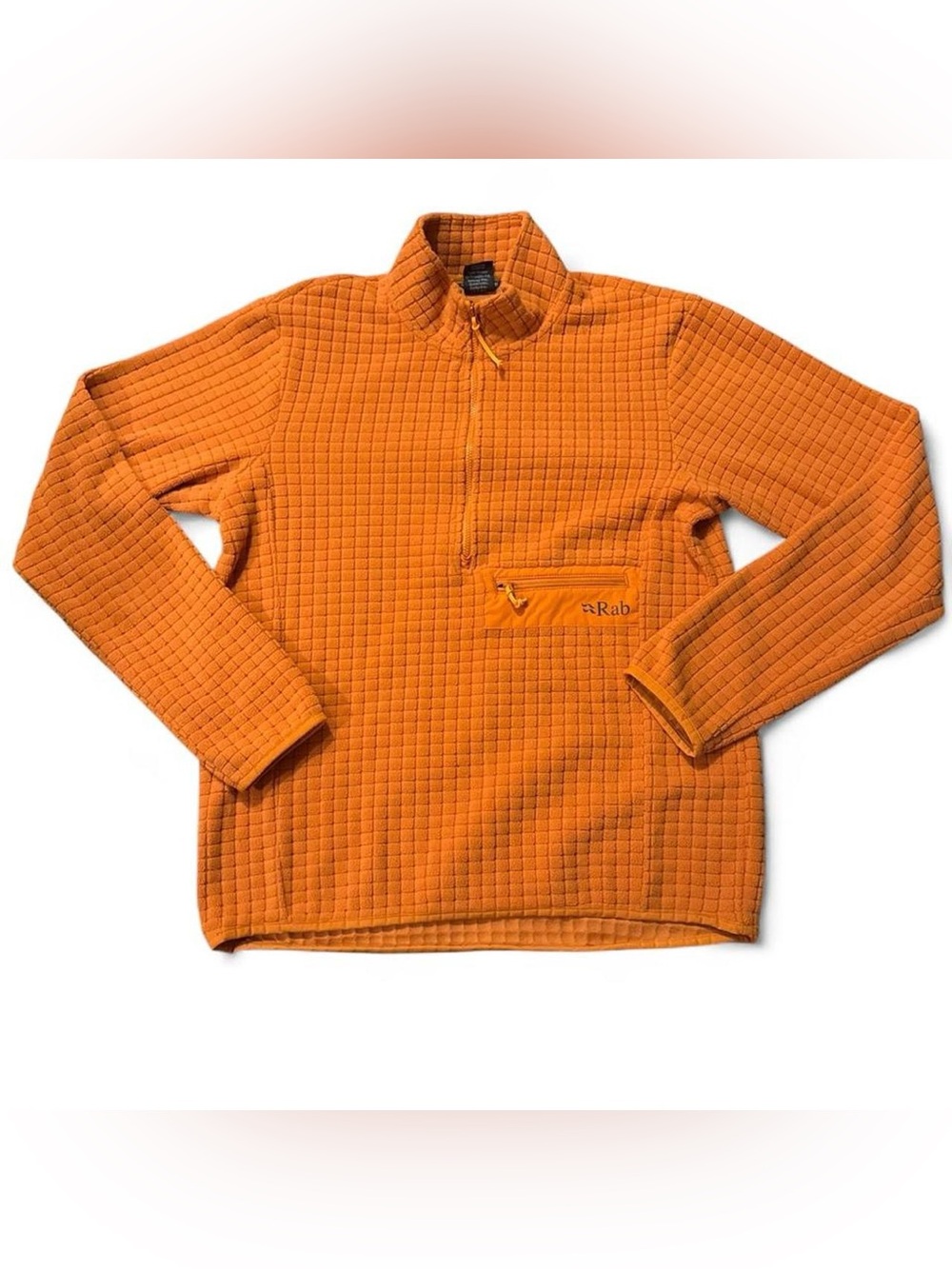Rab Women's Orange Quarter-Zip Grid Fleece Pullover